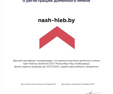 Сертификат на домен nash-yleb.by